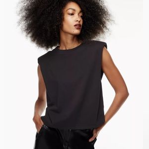 Aritzia Babaton Shoulder Pad Tank - black